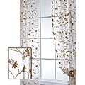 Fiona Floral Off White Embroidered Organza 96-inch Sheer Curtain Panel