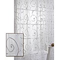 Bleuit Floral White Embroidered Organza 108-inch Sheer Curtain Panel