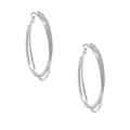 Morgan Ashleigh Silvertone Glass Double Hoop Earrings