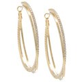 Morgan Ashleigh Goldtone Glass Double Hoop Earrings