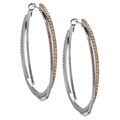 Morgan Ashleigh Two-tone Glass Double Hoop Earrings