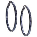 Morgan Ashleigh Black-plated Black Glass Hoop Earrings