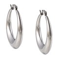 La Preciosa Stainless Steel Rounded Hoop Earrings