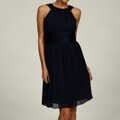 London Times Women's Navy Chiffon Dress