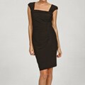 London Times Women's Black Ruched Sheath Dress