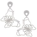 La Preciosa Stainless Steel Large Butterfly Earrings