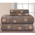 Snow Flakes Printed Flannel Sheet Set