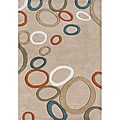 Hand-made Metro Beige New Zealand Blend Wool Rug (5 x 8)