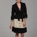 Nine West Women's Black/ Beige Button-front Skirt Suit