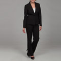 Nine West Women's Black/ White Three-piece Pant Suit
