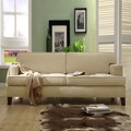 Stewart Cherry Finish Cream Sofa