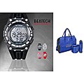 Beatech Black Heart Rate Monitor Watch with Russell Athletic 3-piece Work-out Set