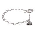 Sterling Silver Diamond Accent 'XOXO' Charm Bracelet