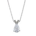 Sterling Silver Clear Cubic Zirconia Solitaire Necklace