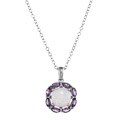 Jenne Gemstone Silvertone Amethyst and Opal Necklace