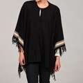 Cullen Women's Black Stripe Edge Poncho