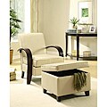 Taupe Bonded Leather Chair and Storage Ottoman