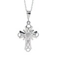 Sunstone Sterling Silver Open Roped Design Cross Necklace
