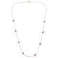 14k White Gold Amethyst Station By-the-yard Necklace