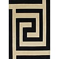 Alliyah Handmade New Zeeland Blend Black Wool Rug (5 x 8)