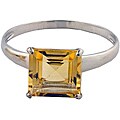 10k White Gold Citrine Solitaire Ring