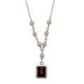 Sterling Essentials Silver Garnet and Freshwater Pearl Necklace (3.5 mm)