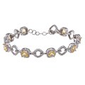 Glitzy Rocks Sterling Silver 5 5/8 CTW Citrine and Diamond Accent Bracelet
