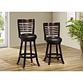 Cappuccino Solid Wood Swivel Barstool (Set of 2)