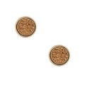 Caribe Gold Goldtone Gold Druzy Stud Earrings