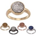 Caribe Gold Round Druzy Ring