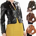 United Face Women's Lambskin Military Leather Jacket