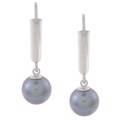 DaVonna Sterling Silver Gray Pearl Earrings (6-7 mm)