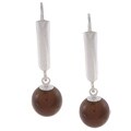 DaVonna Sterling Silver Chocolate Cultured Pearl Earrings (6-7 mm)