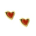 Gold over Silver Red Heart Earrings