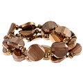 Alexa Starr Three Row Bronze Faceted Coin Bracelet