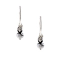 Alexa Starr Silvertone Faceted Glass Bead Cluster Hoop Earrings
