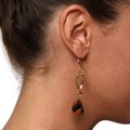 Alexa Starr Goldtone Faceted Bronze Chip Earrings