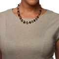 Alexa Starr Goldtone Graduated Bronze Glass Bead Necklace