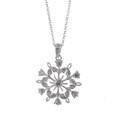 Sunstone Sterling Silver Crystal Snowflake Necklace