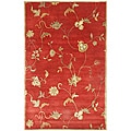 Hand-tufted Diana Red Floral Wool Rug (9'6' x 13'6)