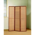 Cherry Wood Framed 3-panel Room Divider