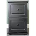 Black Wood Distressed Two-Drawer File Cabinet