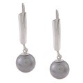DaVonna Sterling Silver Gray Cultured Pearl Earrings (7-8 mm)
