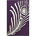 Handmade Luna Peacock New Zealand Wool Rug (5' x 8')