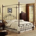 Newcastle King-size Cast-Iron Metal Canopy Bed