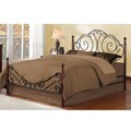 LeAnn Bronze Metal Cherry Finish King Poster Bed