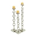 Essence Chain Design Pillar Candle Holders (Set of 3)