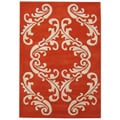 Hand-made Sabrina Orange Wool Rug (8' x 10')