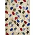 Hand-made Cream Circles New Zealand Blend Wool Rug (8' x 10')