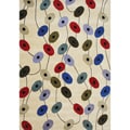 Hand-made Cream Circles New Zealand Blend Wool Rug (5' x 8')